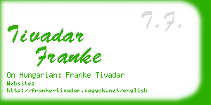 tivadar franke business card